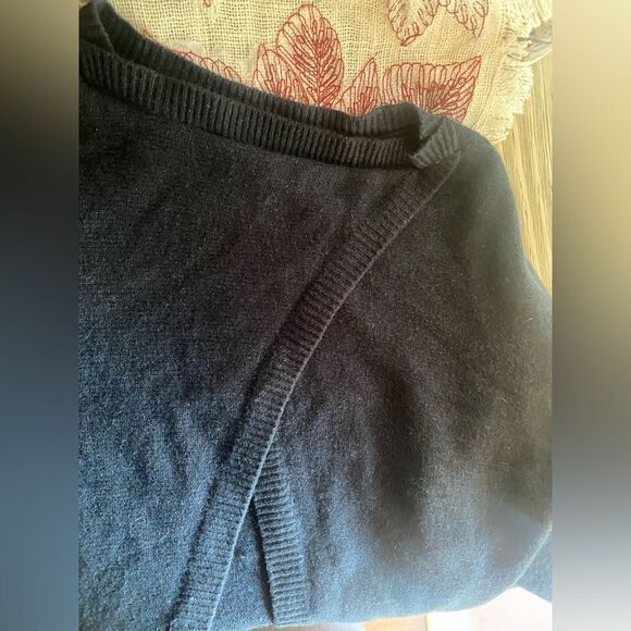 Nordstrom Collection Women 100% Cashmere Pullover Sweater Navy Blue Size Small - Picture 10 of 12